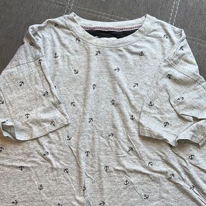 Gray Anchor Print T- Shirt - Mens 3XL
